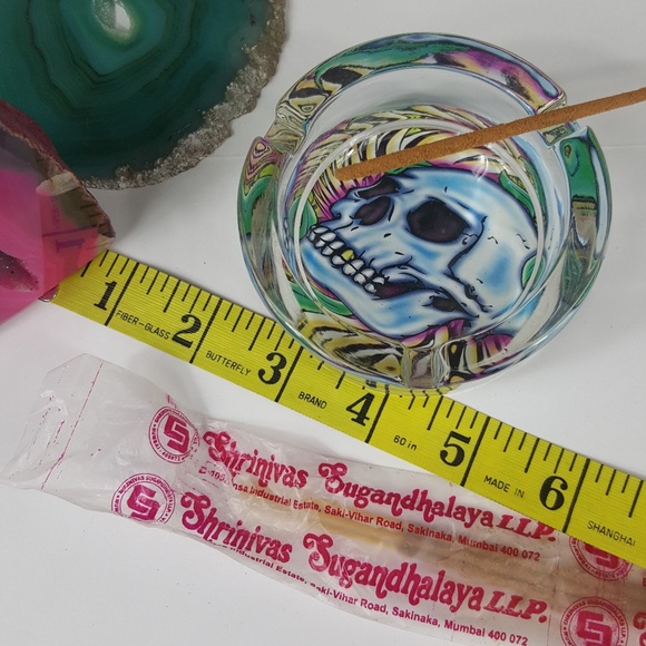 Vintage Y2K Glass Skull Ash Insense Burner Tray - Picture 3 of 8